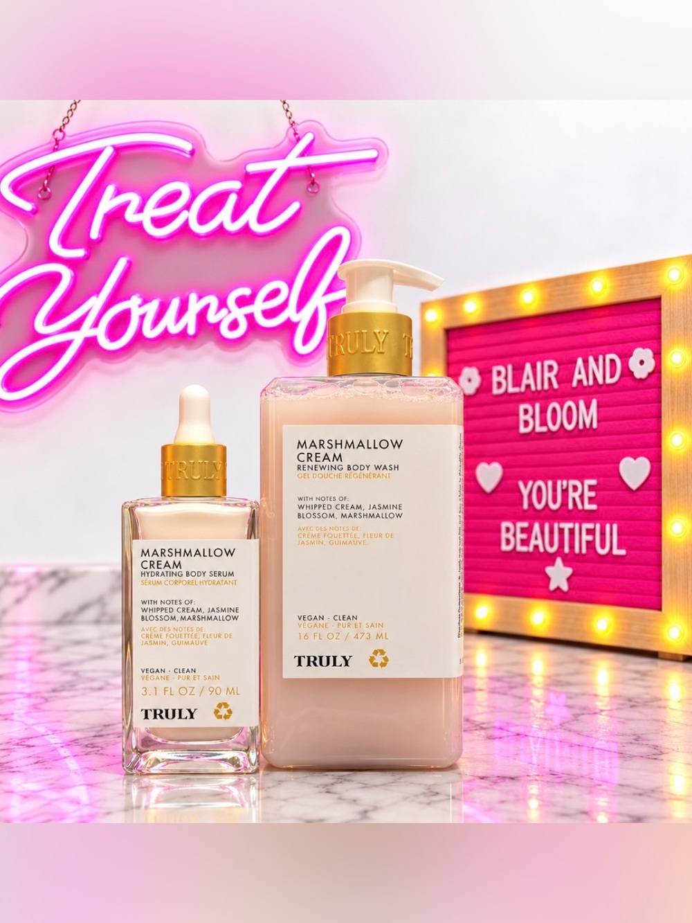 Truly Beauty Marshmallow Cream Body Wash & Serum Bundle-Discontinued HTF!